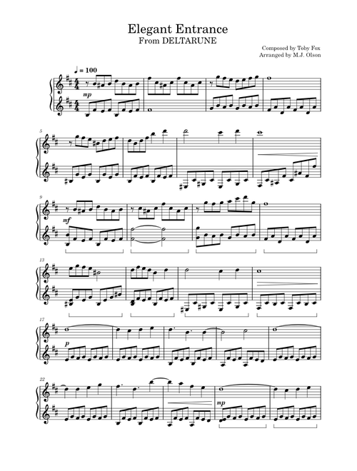 Elegant Entrance – Toby Fox - Deltarune Chapter 2