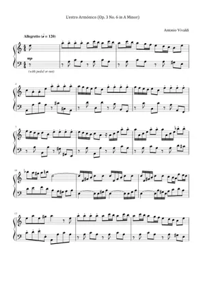 Concerto In A Minor Op 3 No 6 Antonio Vivaldi Sheet Music For concerto-in-a-minor-op-3-no-6-antonio-vivaldi-sheet-music-for