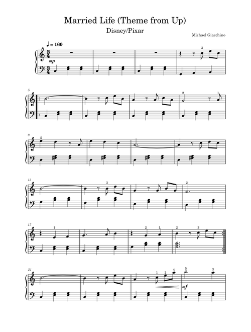 Married Life [Theme from Up] by Michael Giacchino [SOLO PIANO]