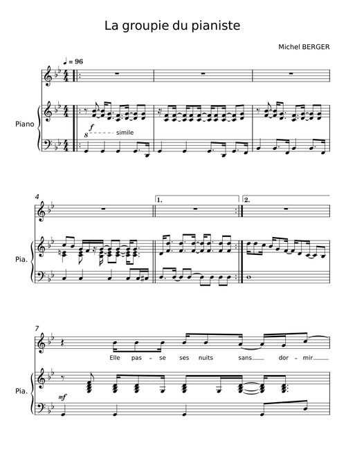 La groupie du pianiste - Michel Berger