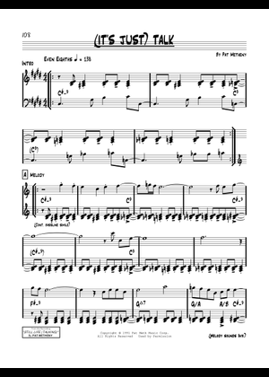 Play Official version of It's Just Talk Sheet Music by Pat