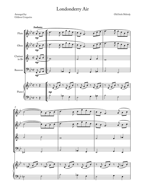 Londonderry Air (Arr. Gildson Cerqueira) - Old Irish Melody (Woodwind Ensemble)