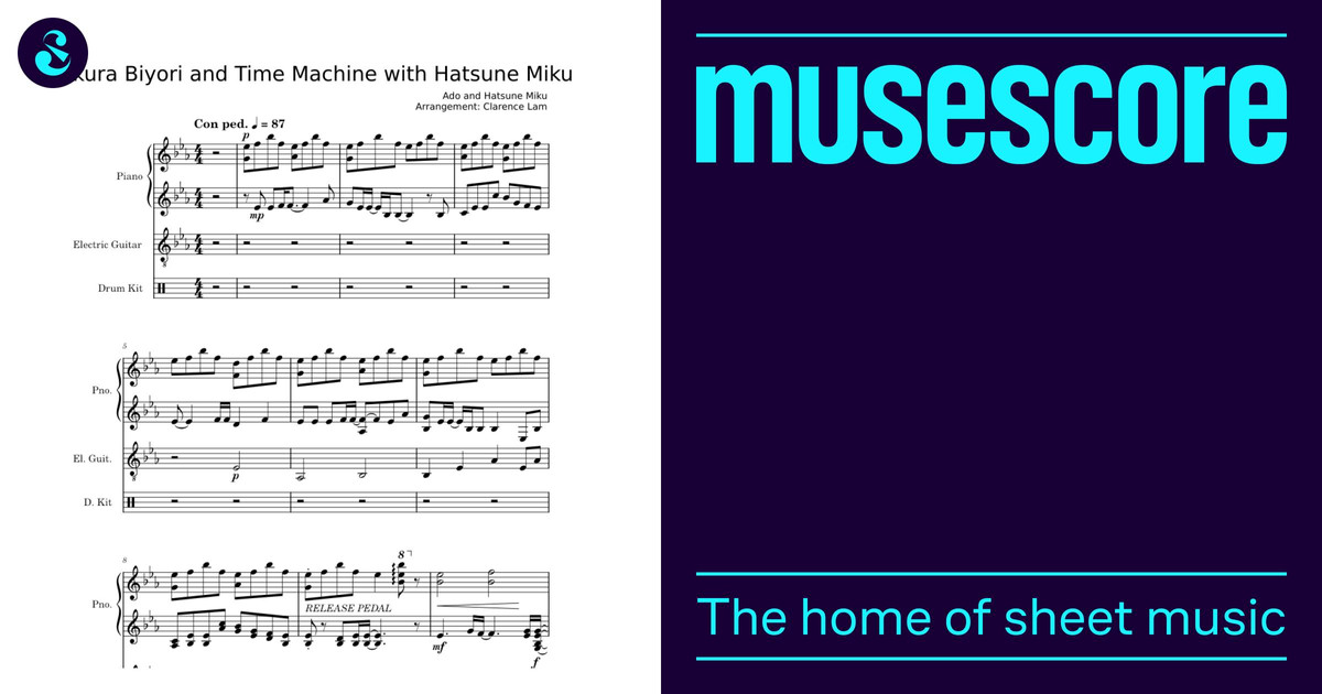 Sakura Biyori and Time Machine Sheet Music for Piano, Guitar