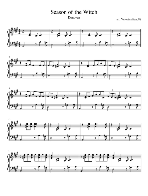 Season Of The Witch (Arr. VeronicaPiano88) - Donovan (Piano Solo)