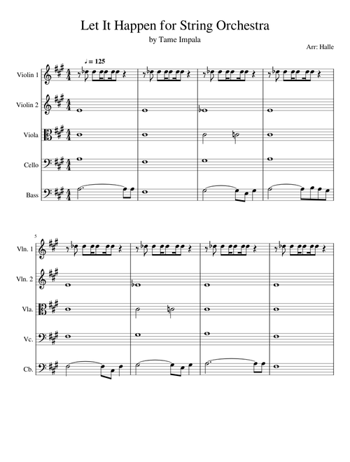 Let It Happen by Tame Impala for String Orchestra