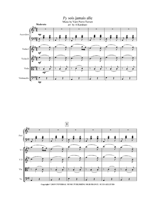 J Y Suis Jamais Alle (Arr. A.Karabaev) - Yann Tiersen (String Quartet)