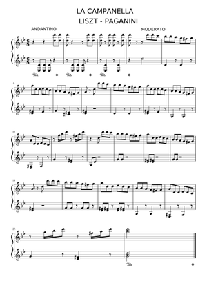 Étude S. 141/3 in G♯ Minor, « La Campanella » – Liszt Sheet Music