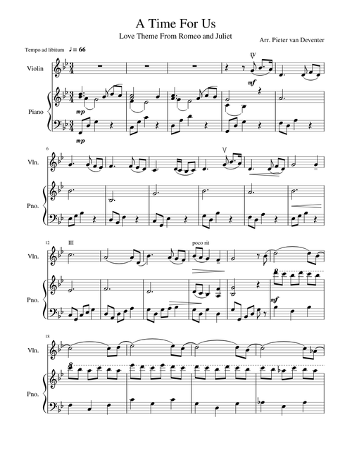 A Time For Us (Love Theme) From Romeo and Juliet