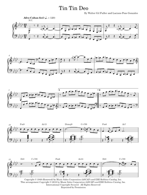 Tin Tin Deo - Oscar Peterson Trio (Piano Vocal)