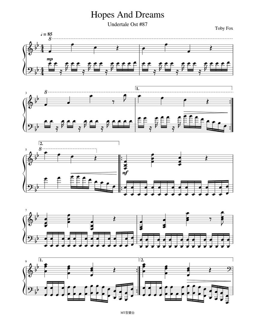 Hopes And Dreams Sheet music for Piano (Solo) | Musescore.com