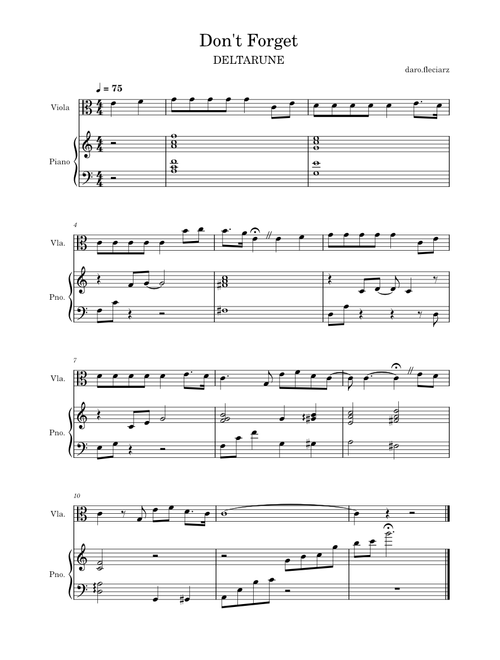 Don't Forget – Viola