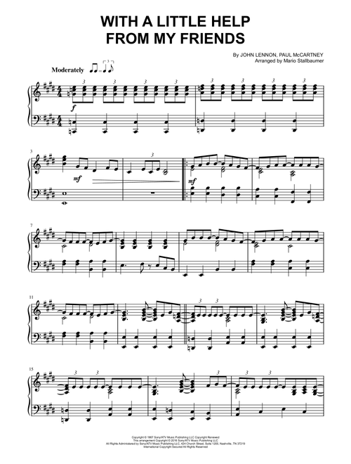 With A Little Help From My Friends (Arr. Mario Stallbaumer) - The Beatles (Piano Solo)