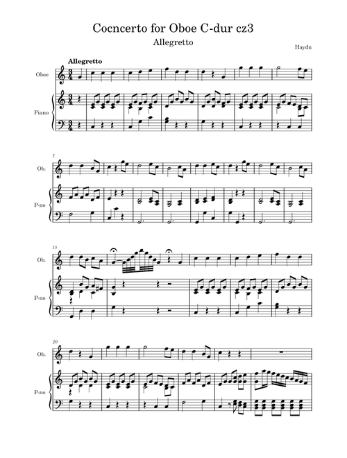 Oboe Concerto in C major, part 3 Allegretto – Joseph Haydn
