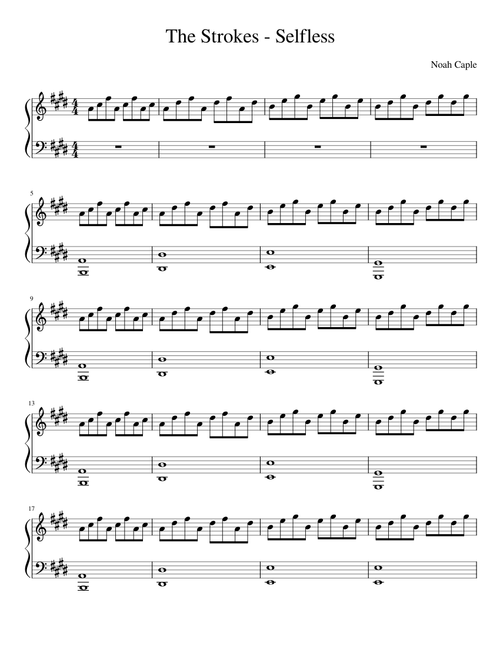The Strokes - Selfless Piano Solo