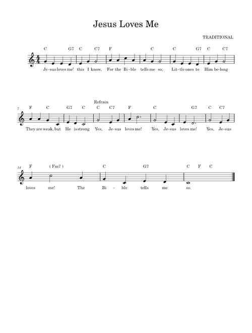 Jesus Loves Me – William Batchelder Bradbury Jesus Loves Me