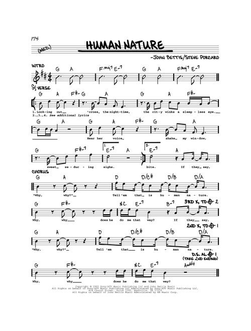 Human Nature - Michael Jackson (Real Book - Melody-Chords)
