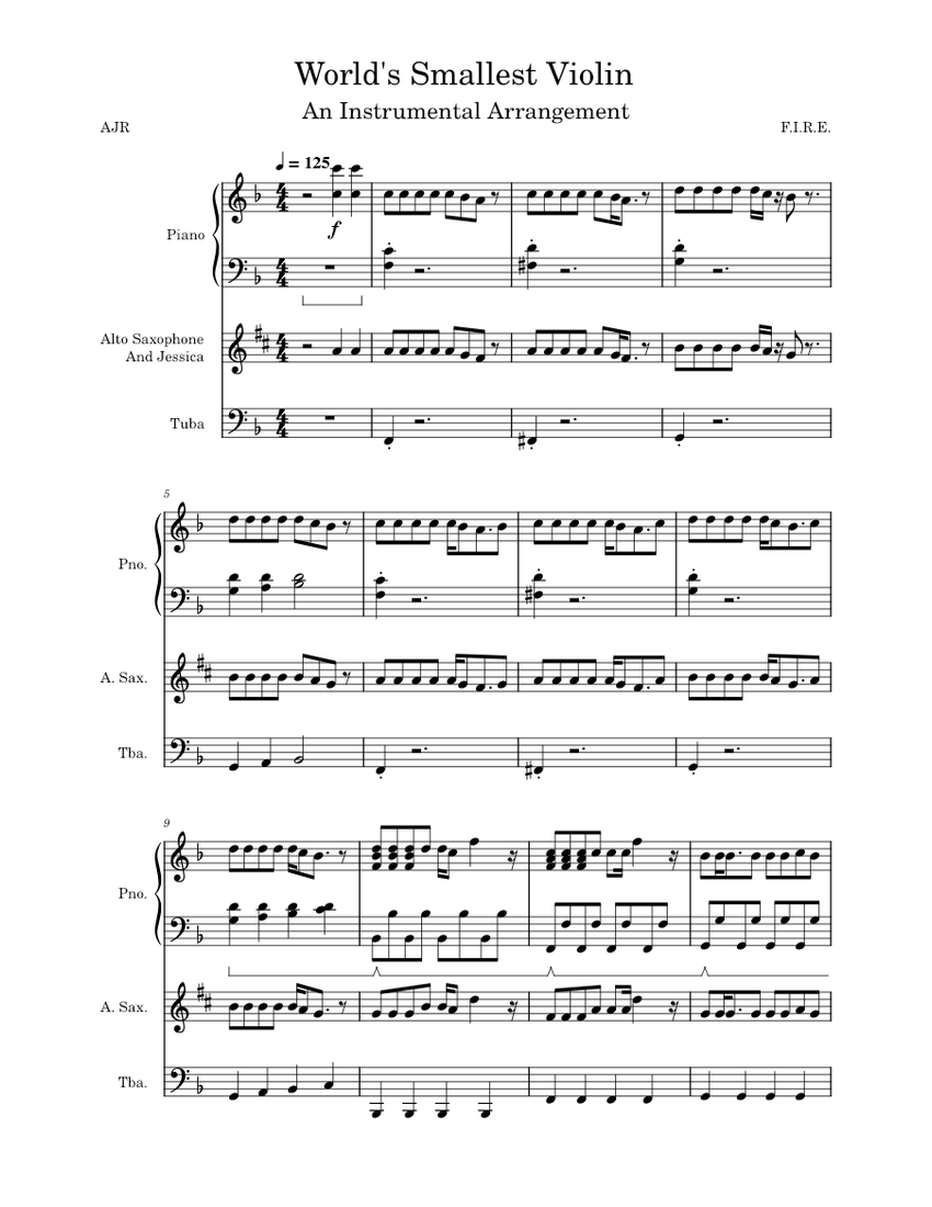 The World's Smallest Violin – AJR 25._Worlds_Smallest_Violin Sheet