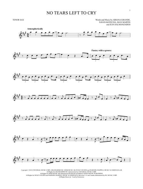 No Tears Left To Cry - Ariana Grande (Tenor Sax Solo)