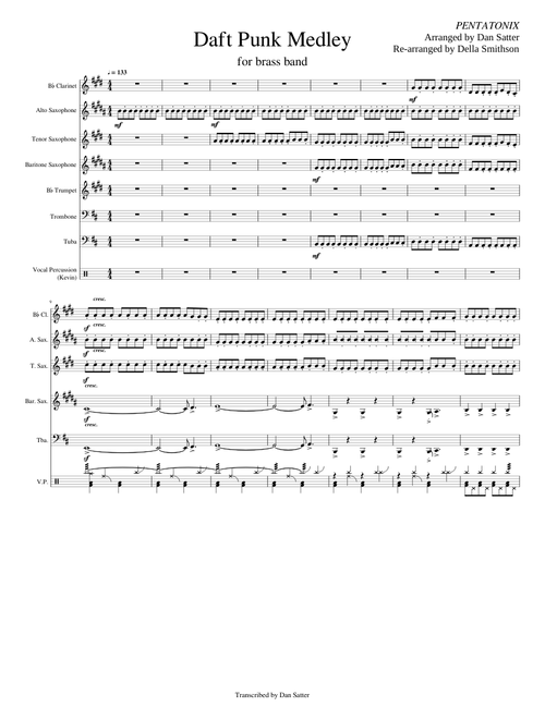 Daft Punk Medley Pentatonix for Brass Band