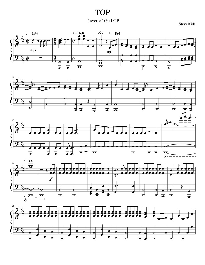 Tower of God - TOP Sheet Music for Piano (Solo) | MuseScore.com