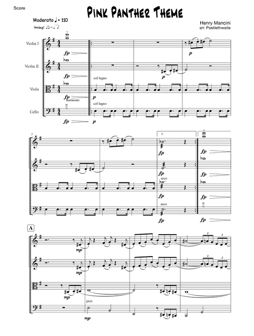 The Pink Panther (Arr. Postlethwaite) - A Century Of Movie Soundtracks (String Ensemble)
