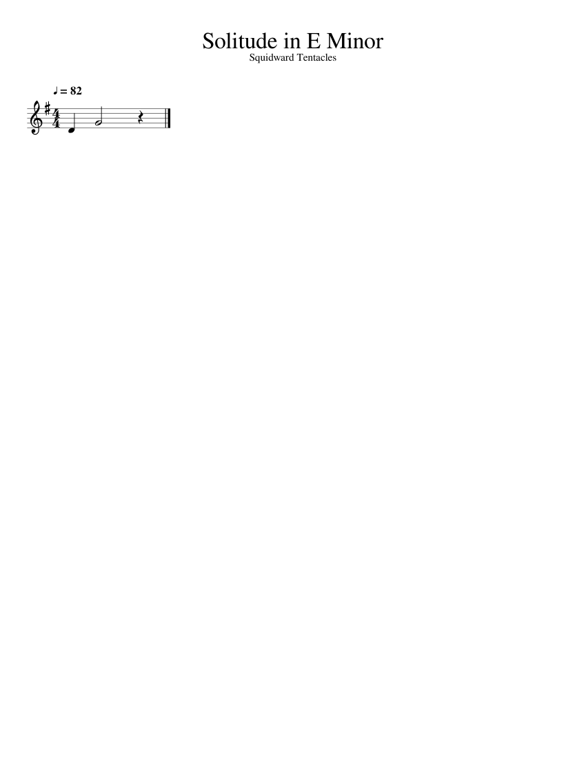 Solitude in E Minor Sheet Music for Clarinet other (Solo) | MuseScore.com
