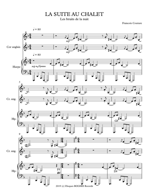 LES BRUITS DE LA NUIT - François Couture (Instrumental Duet)