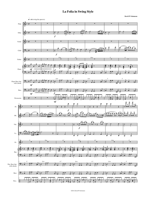 La Folia in Swing Style - David Warin Solomons (Large Ensemble)