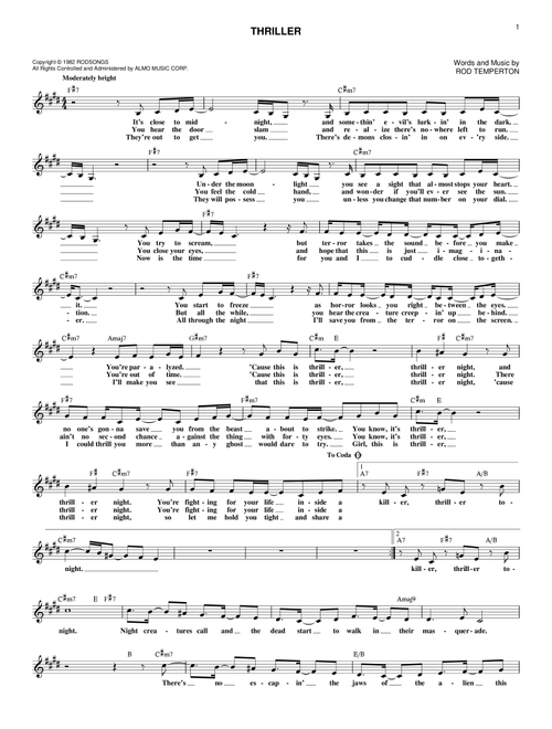 Thriller - Michael Jackson (Lead Sheet - Fake Book)