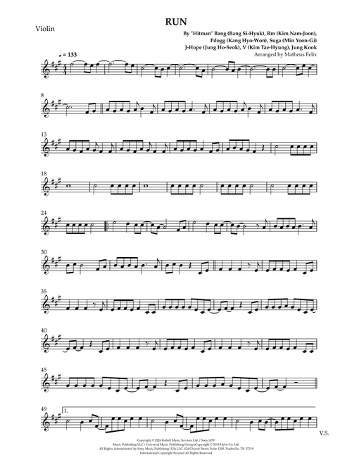 Run (Arr. Matheus Felix) - BTS (Violin Solo)