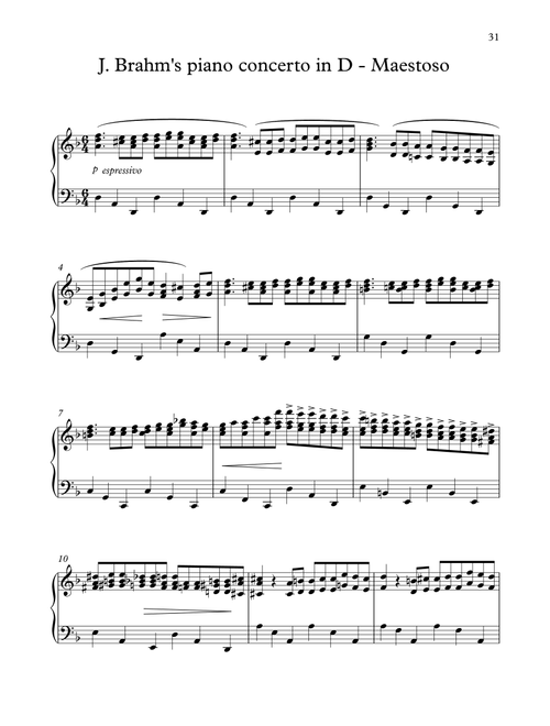 J. Brahms piano concerto in D - Maestoso (Arr. Dimitris Stamatelatos) (Piano Solo)