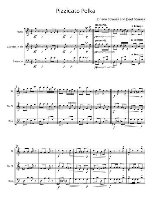 Pizzicato Polka for String Quartet - Johann Strauss Jr.