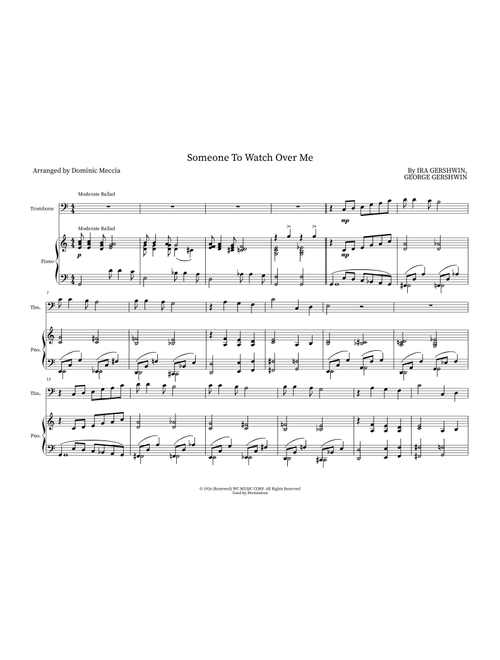 Someone To Watch Over Me (Arr. Dominic Meccia) - Ira Gershwin, George Gershwin (Instrumental Duet)