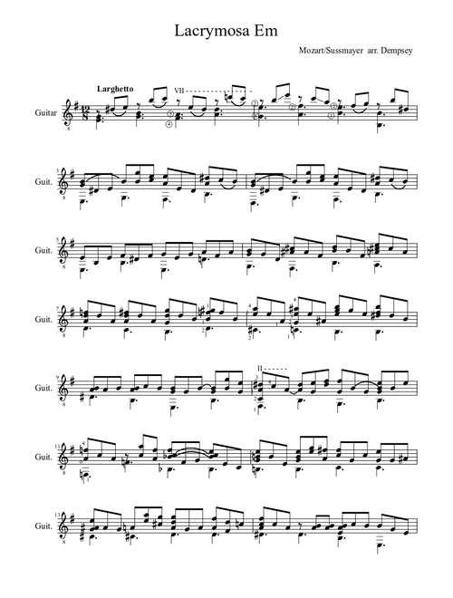 Mozart's Lacrymosa (in Em)