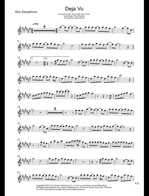 Deja Vu (Arr. Josiel Oliveira) - Olivia Rodrigo (Alto Sax Solo)
