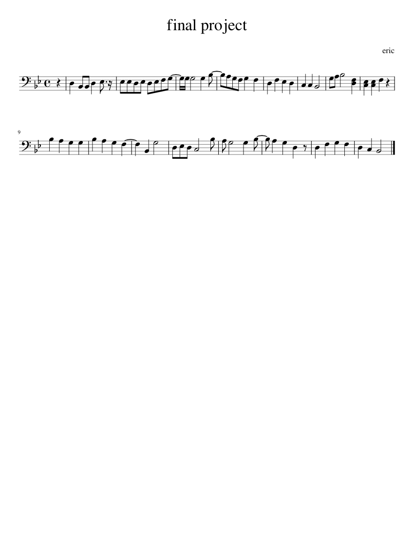 final project piano Sheet music for Piano (Solo) Easy | Musescore.com