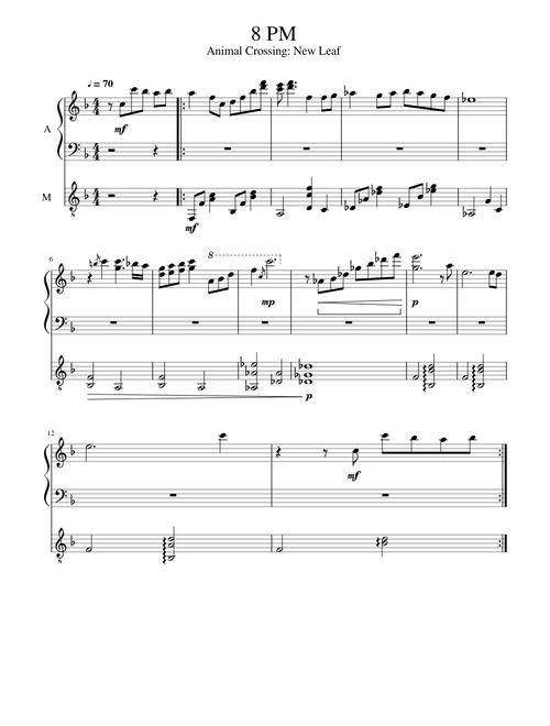 Animal Crossing: New Leaf Piano-Guitar 8pm
