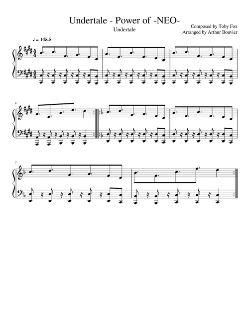Undertale - Power of -NEO- [Piano]