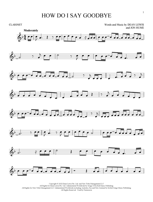 How Do I Say Goodbye - Dean Lewis (Clarinet Solo)