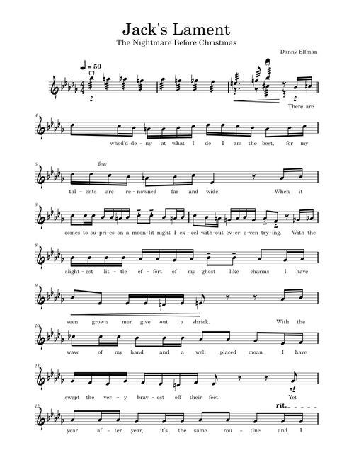Jacks's Lament – Danny Elfman Jacks's Lament from The Nightmare Before Christmas