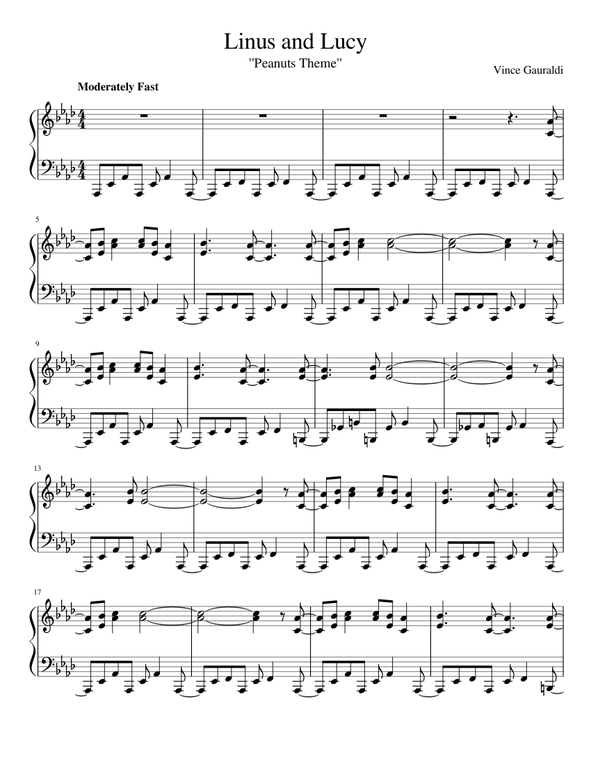Linus and Lucy Sheet music for Piano (Solo) | Musescore.com linus-and-lucy-sheet-music-for-piano-solo-musescore-com