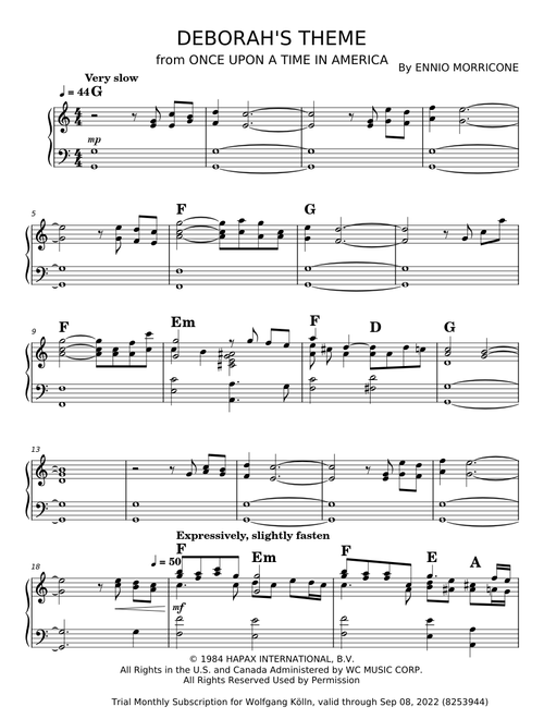 Deborah's Theme (Once Upon a Time in America) - Ennio Morricone