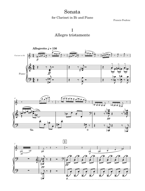 Sonata for Clarinet in Bb and Piano - Francis Poulenc