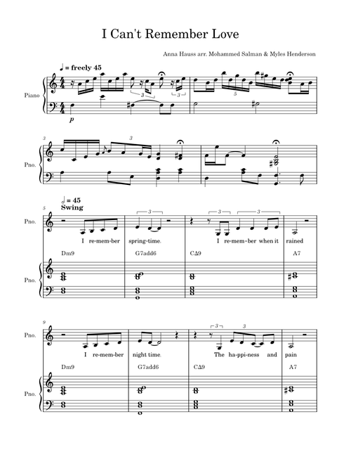 I Can't Remember Love - Anna Hauss