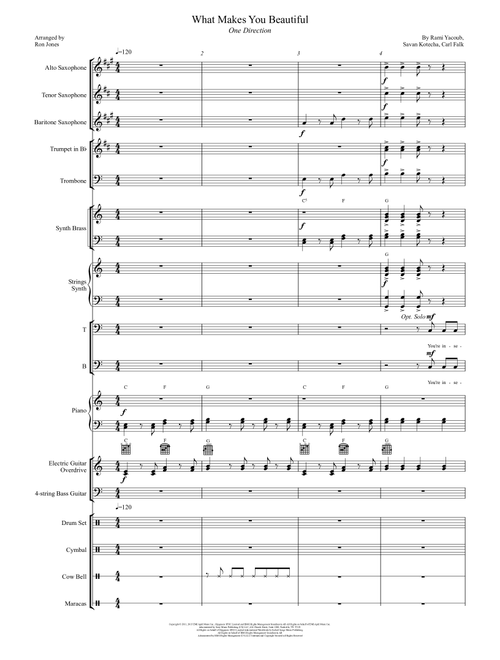 What Makes You Beautiful (Arr. Ron Jones) - One Direction (Large Ensemble)