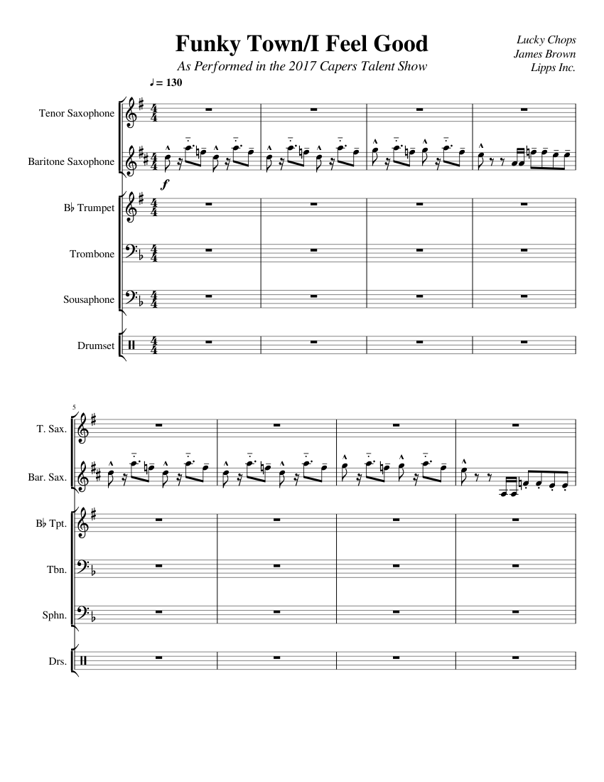 Funky TownI Feel Good CHECK DESCRIPTION Sheet music for Trombone ...