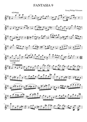 G.P. Telemann, FANTASIA Nr. 7 Sheet Music for Recorder (Solo
