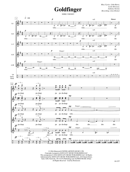 Goldfinger (Arr. Jetse Bremer) - John Barry (Choral, SSAA)