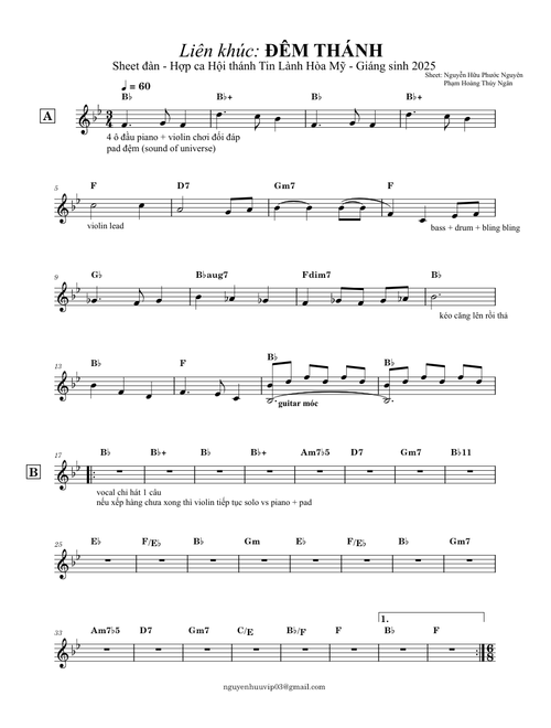 Liên khúc ĐÊM THÁNH- sheet đàn – vipppp