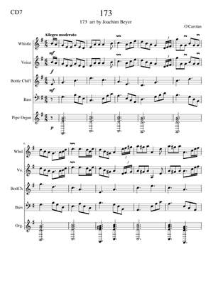173 – Turlough O'Carolan Sheet Music with Chords for Piano, Organ